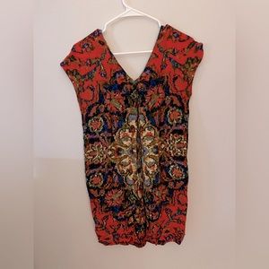 Anthropologie red print dress